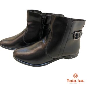 Bota Cano Baixo PU Preta